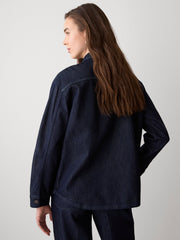 RW&CO Long-Sleeve Buttoned-Down Denim Blouse