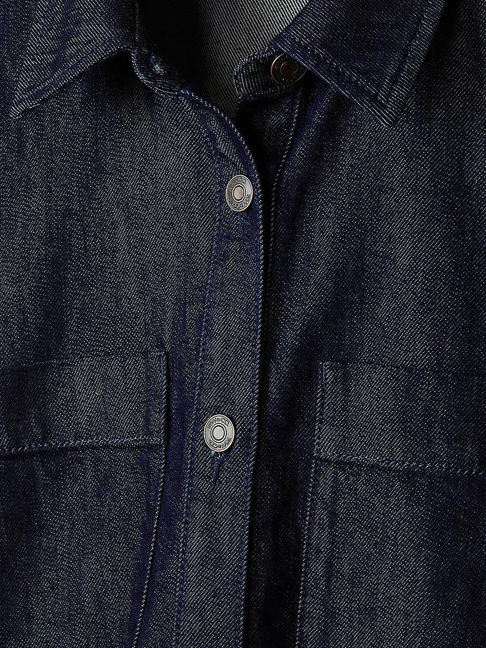 RW&CO Long-Sleeve Buttoned-Down Denim Blouse