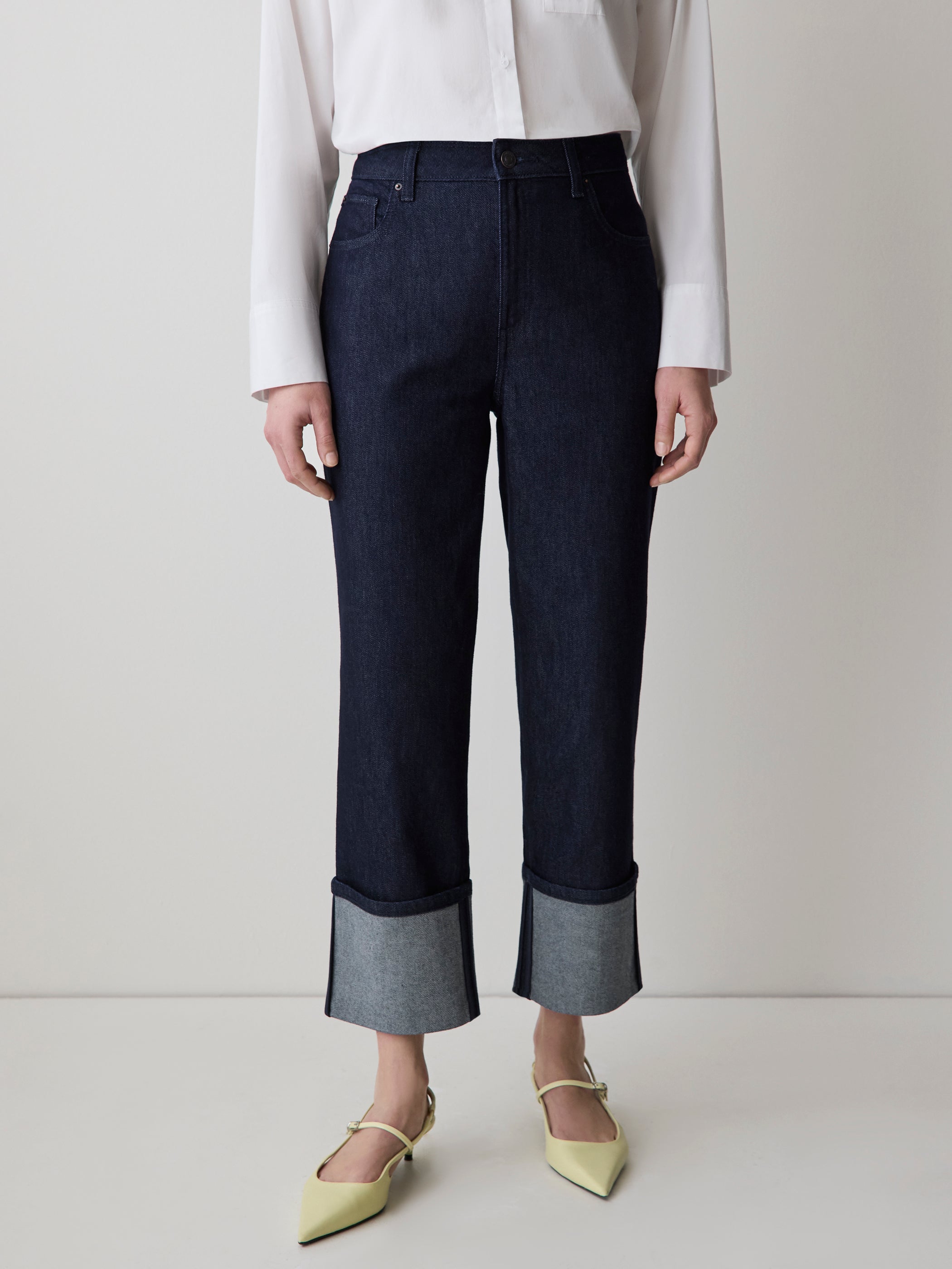 RW&CO High-Rise Straight-Leg Jeans with Rolled Cuffs