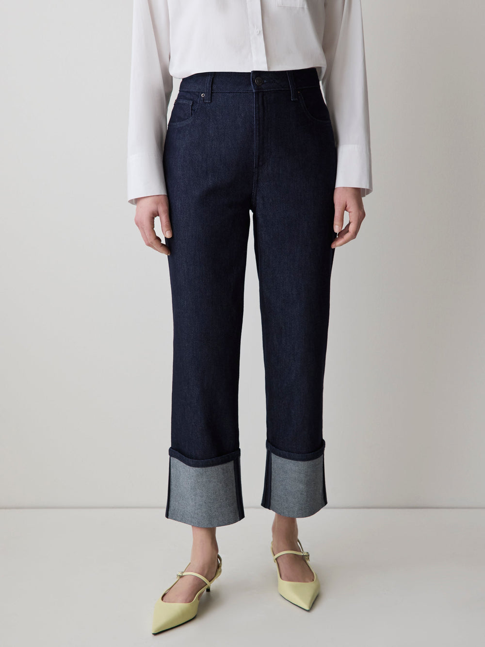 RW&CO High-Rise Straight-Leg Jeans with Rolled Cuffs