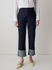 RW&CO High-Rise Straight-Leg Jeans with Rolled Cuffs