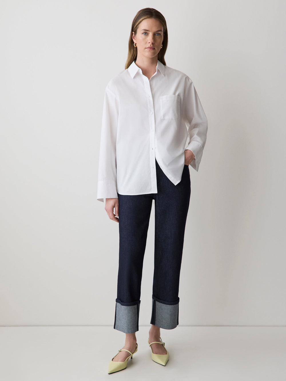 RW&CO High-Rise Straight-Leg Jeans with Rolled Cuffs