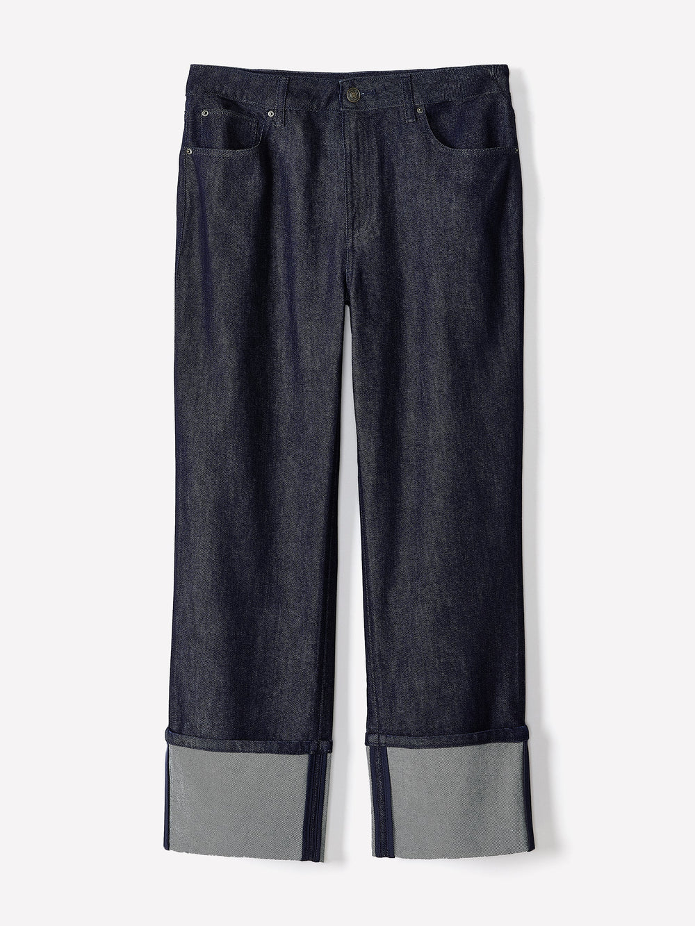 RW&CO High-Rise Straight-Leg Jeans with Rolled Cuffs