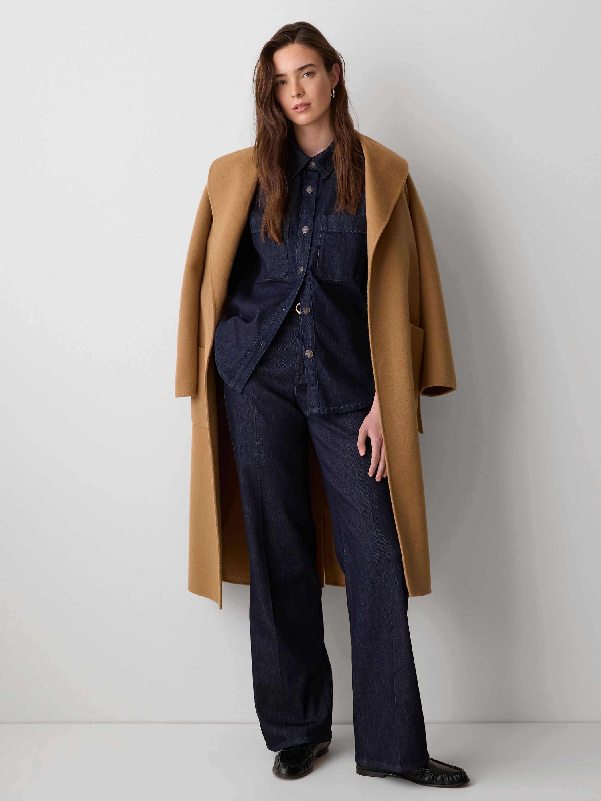 RW&CO High-Rise Wide-Leg Denim Trousers