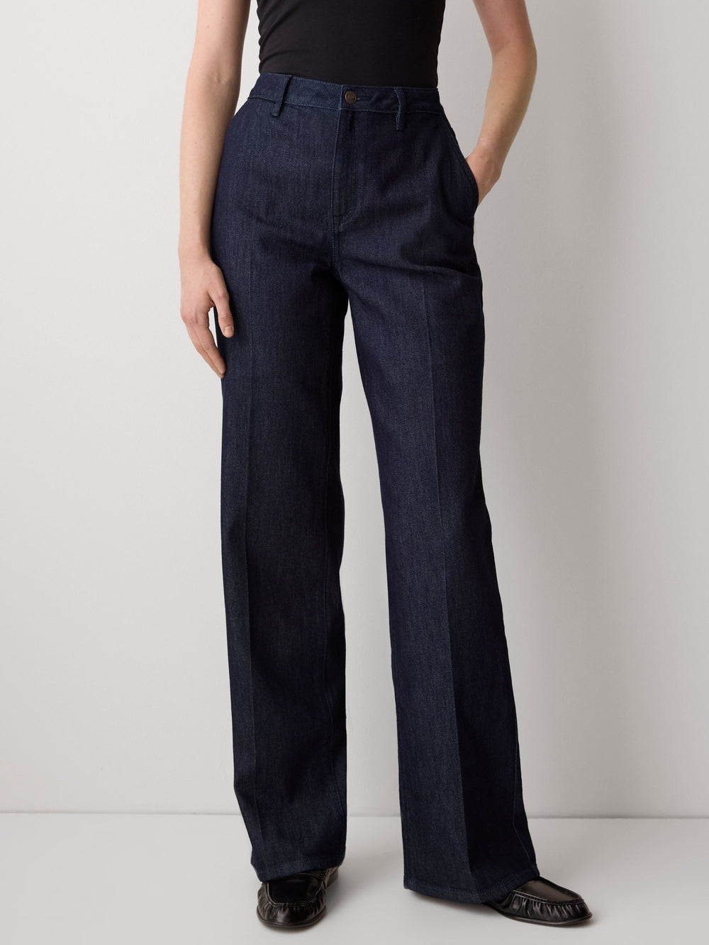 RW&CO High-Rise Wide-Leg Denim Trousers