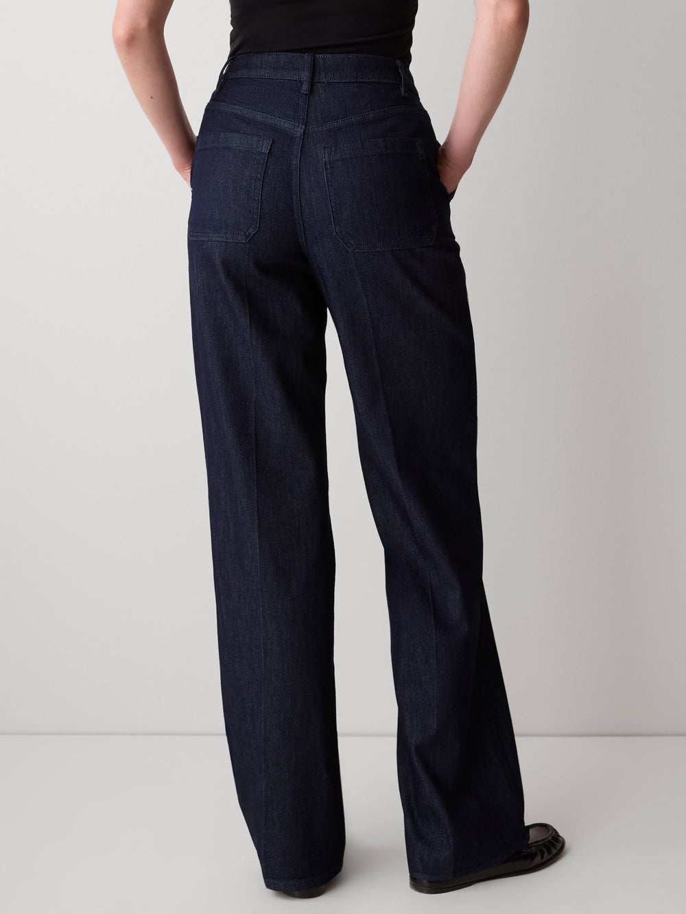 RW&CO High-Rise Wide-Leg Denim Trousers