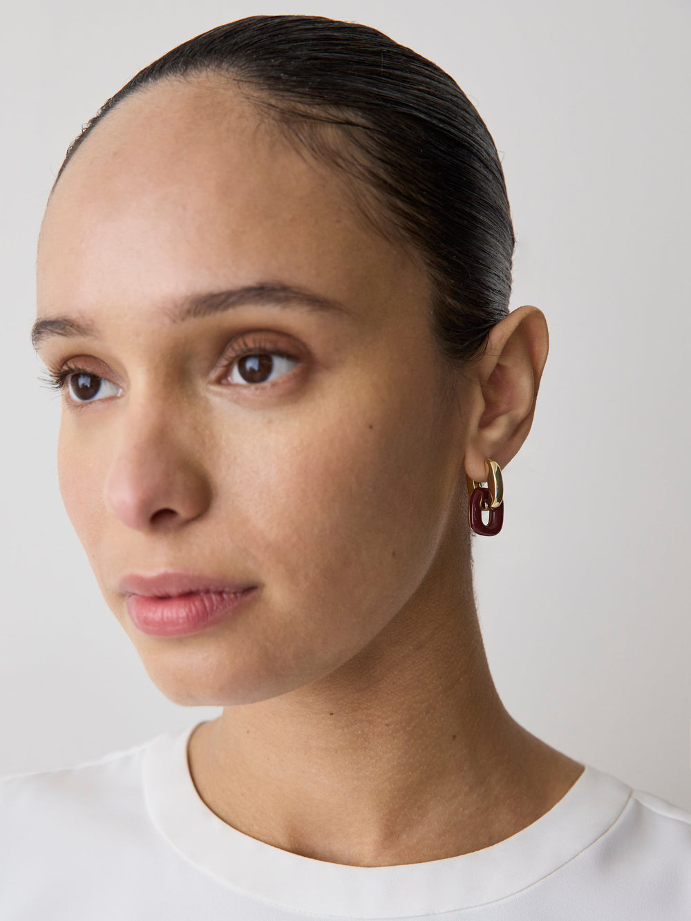RW&CO Hoops with Enamel Link Pendant