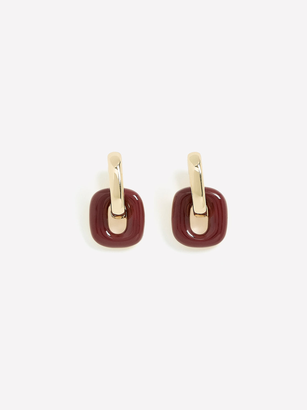 RW&CO Hoops with Enamel Link Pendant