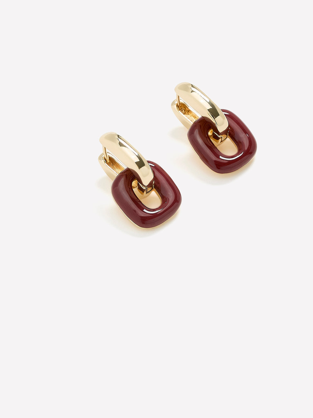 RW&CO Hoops with Enamel Link Pendant
