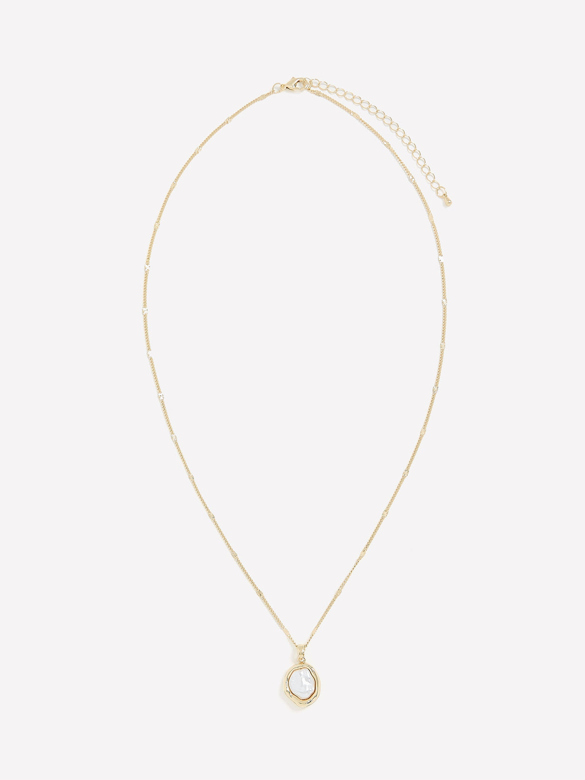 RW&CO Long Necklace with Baroque Pearl Pendant