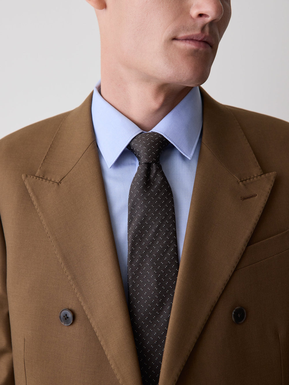 RW&CO Navy Regular Textured Tie with Dots