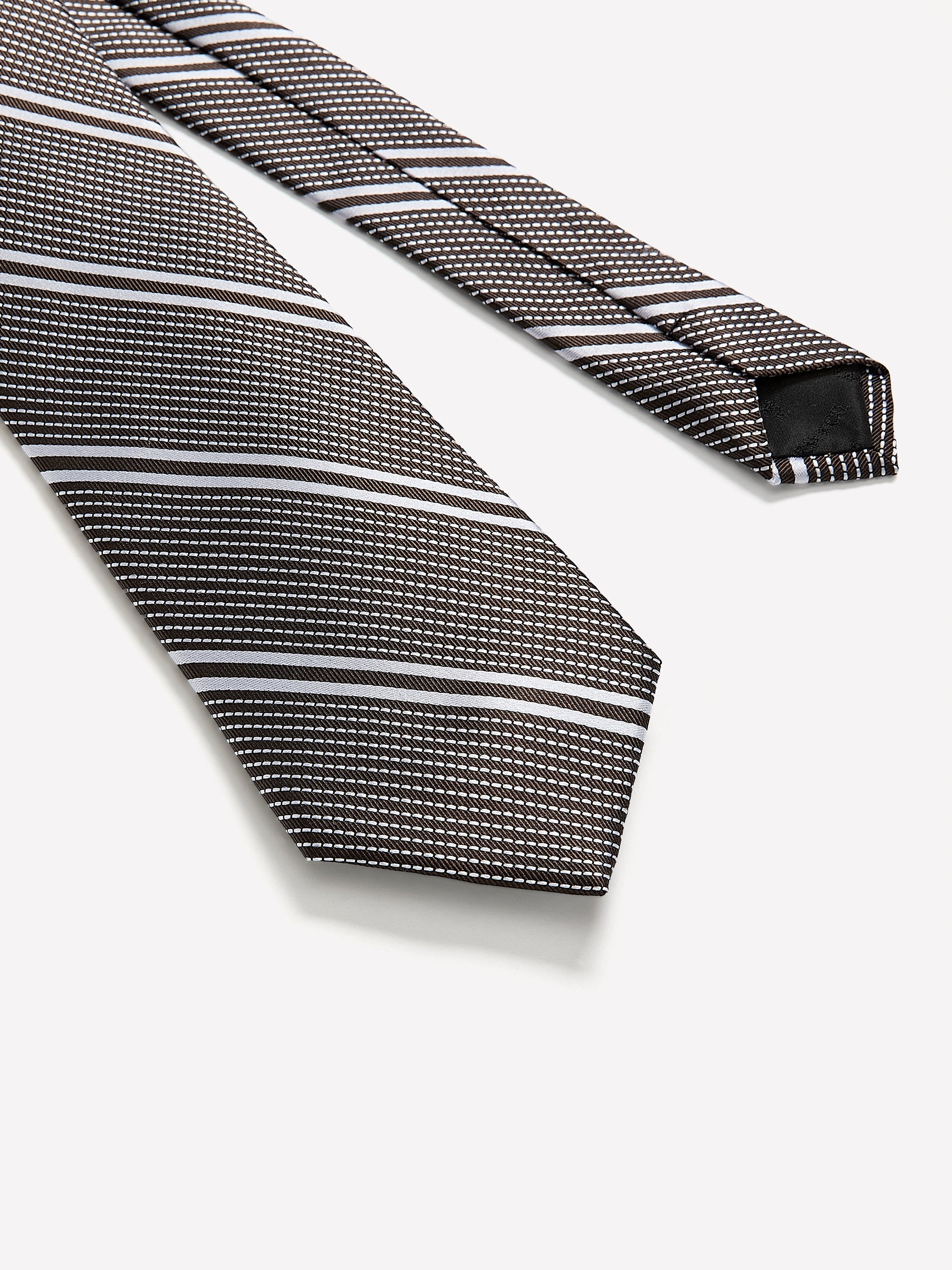 RW&CO Striped Brown Regular Tie