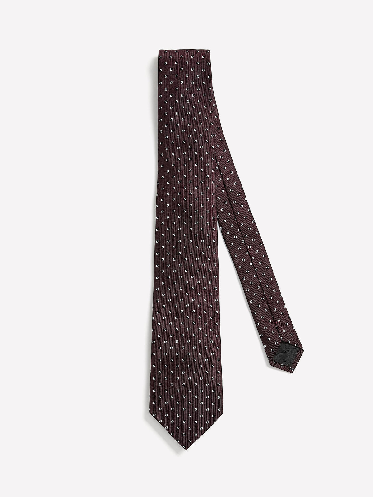 RW&CO Burgundy Regular Tie with Geometric Pattern