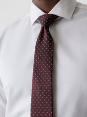 RW&CO Burgundy Regular Tie with Geometric Pattern