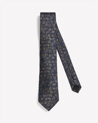 RW&CO Regular Tie with Floral and Striped Pattern