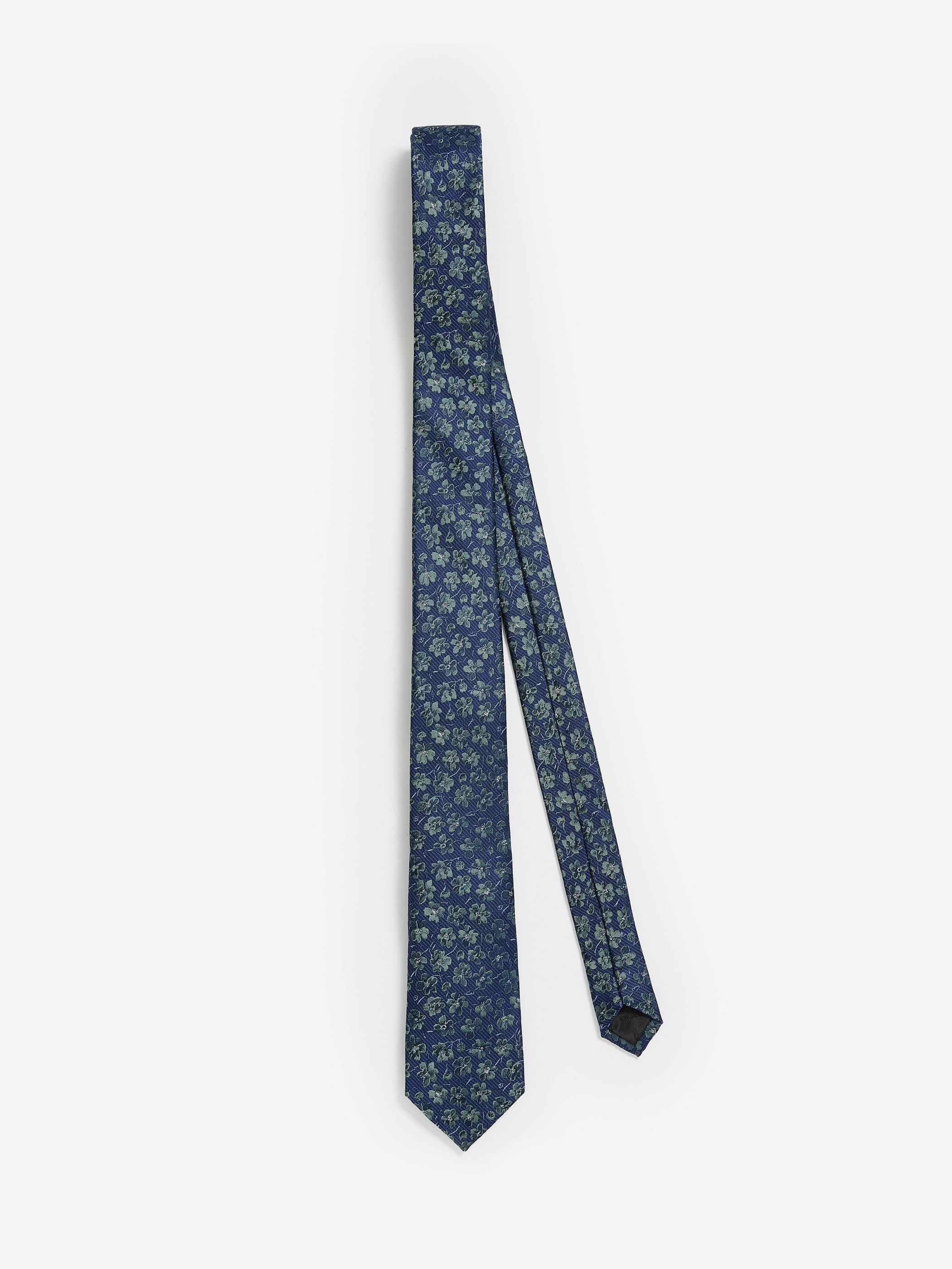 RW&CO Regular Tie with Floral and Striped Pattern