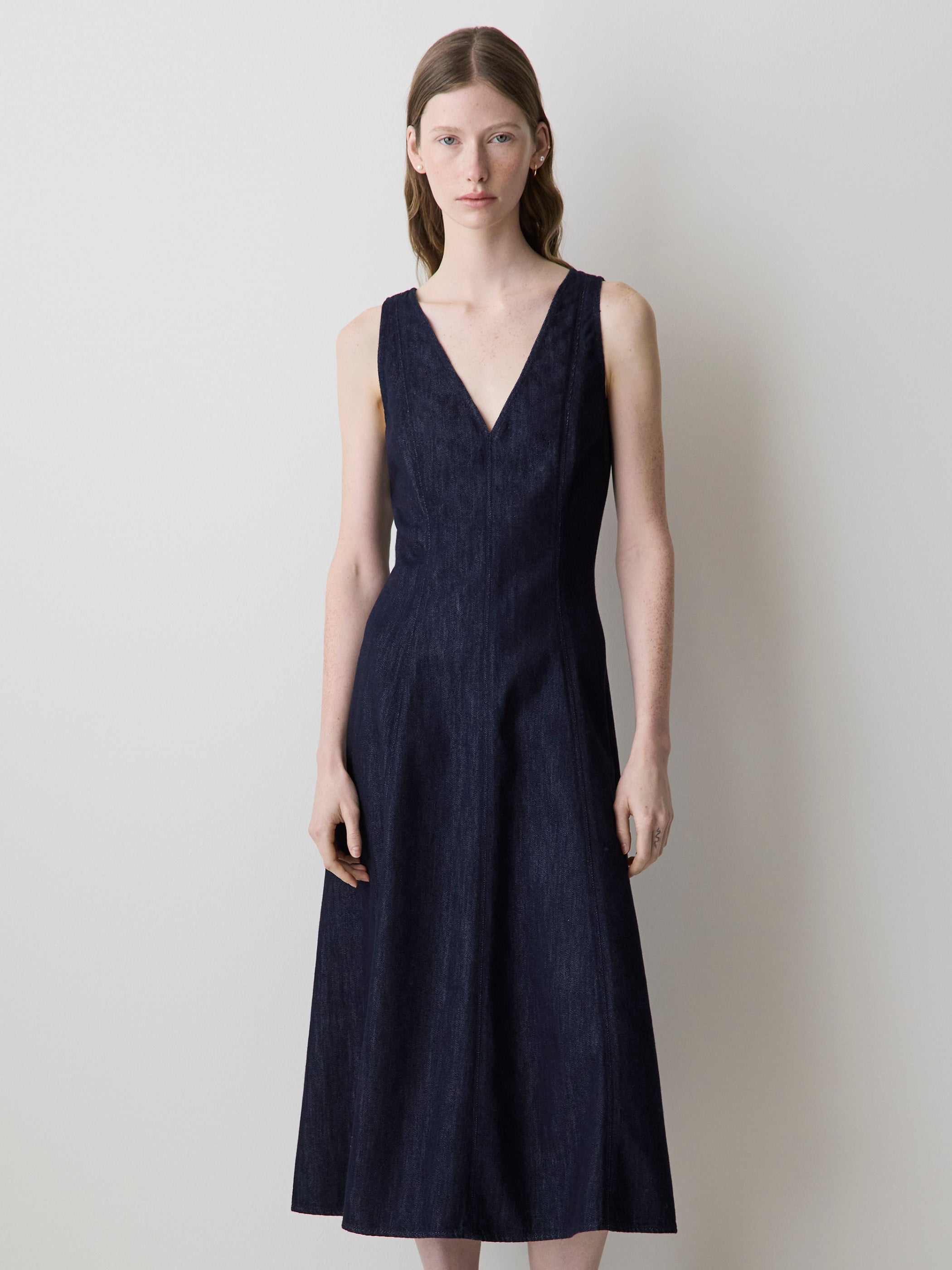 RW&CO Sleeveless Denim Midi Dress