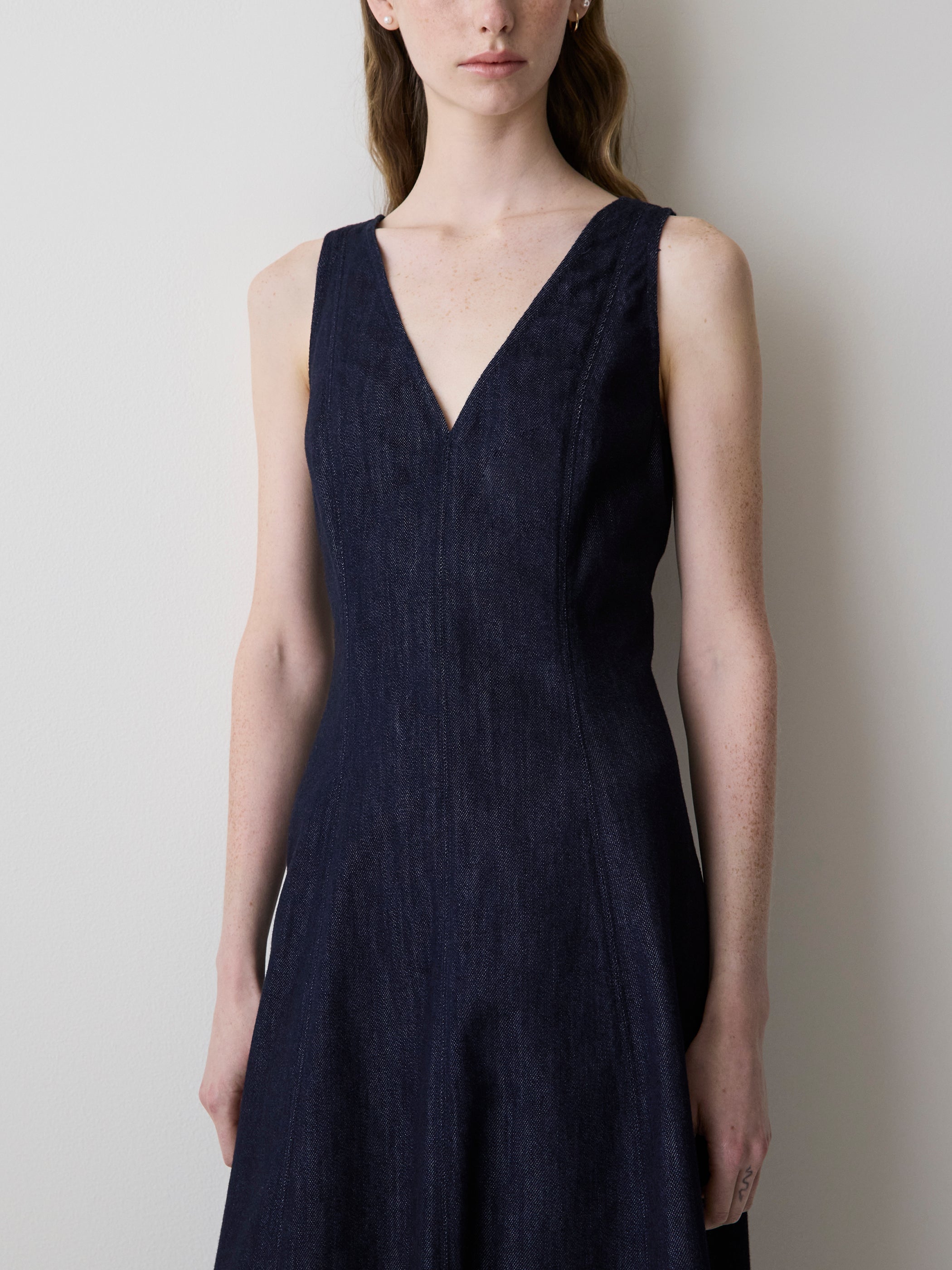 RW&CO Sleeveless Denim Midi Dress