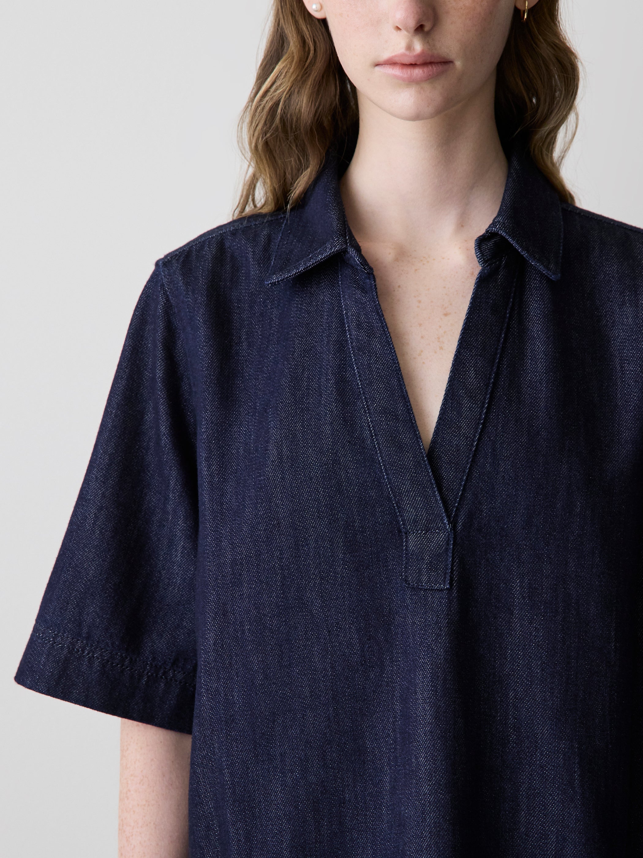 RW&CO Short-Sleeve Mini Denim Dress