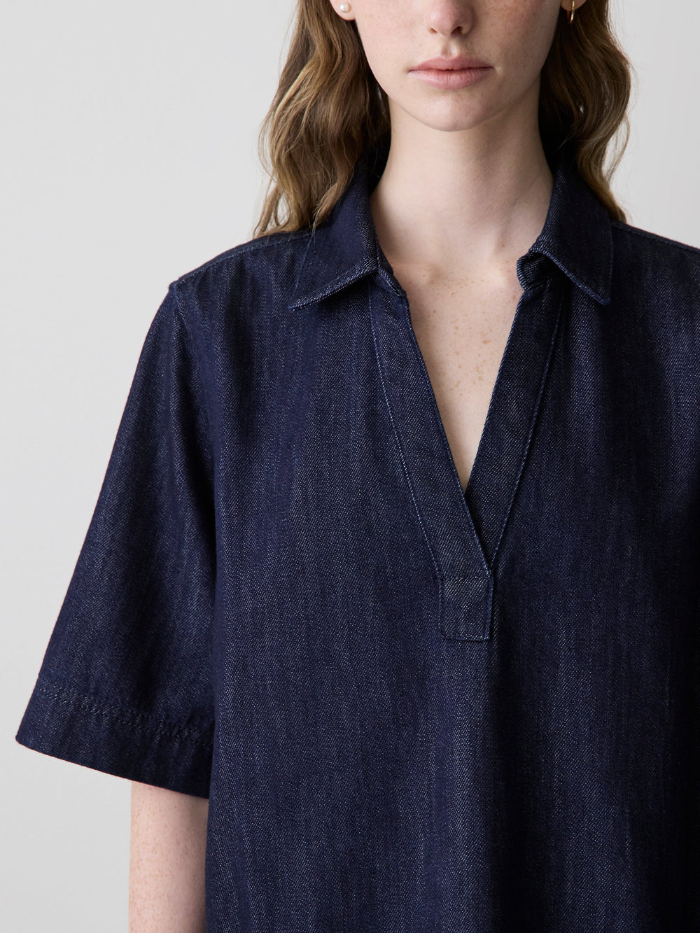 RW&CO Short-Sleeve Mini Denim Dress