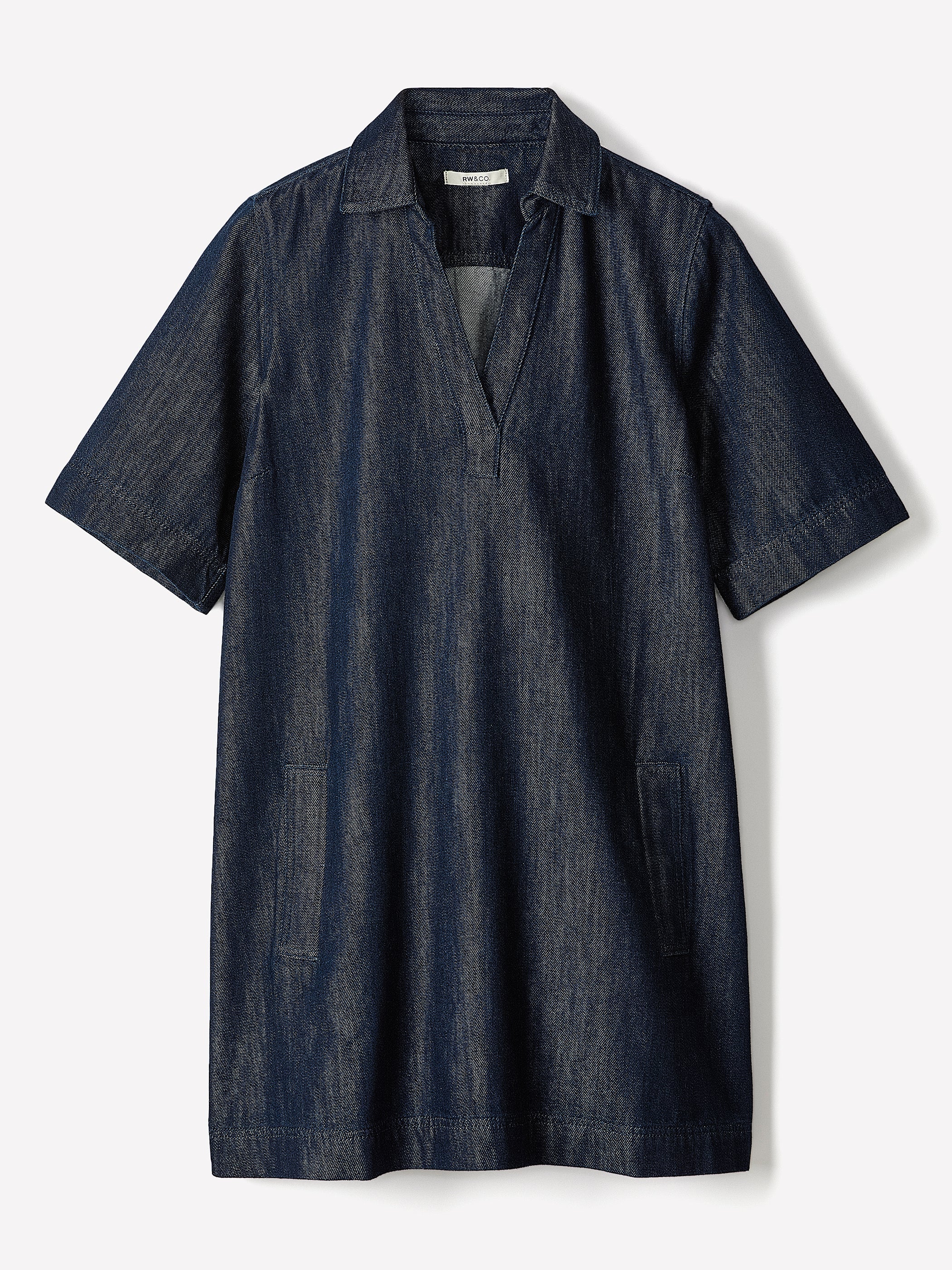 RW&CO Short-Sleeve Mini Denim Dress