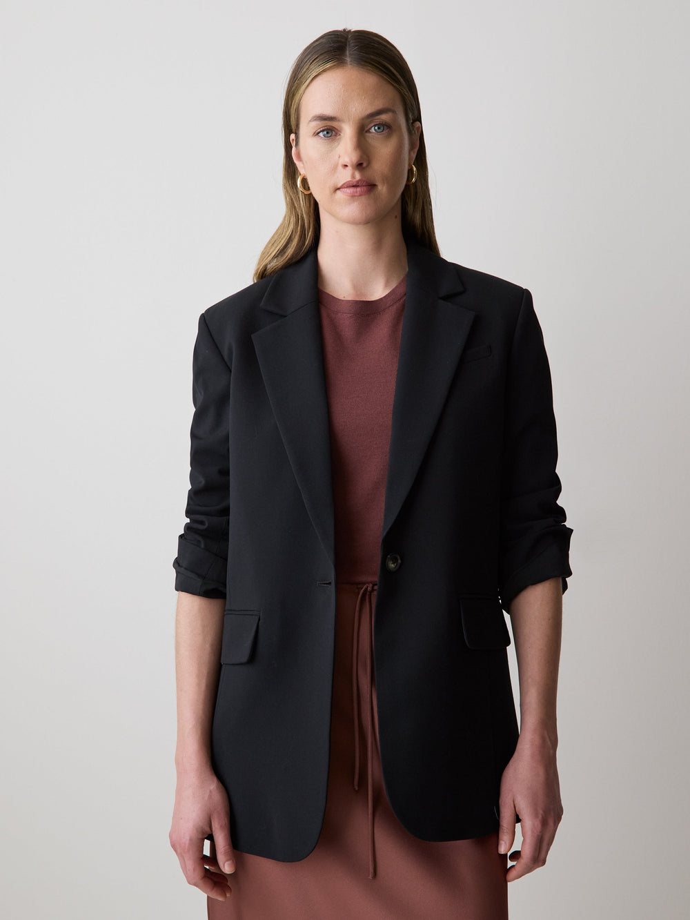 RW&CO Black Relaxed Fit One-Button Blazer