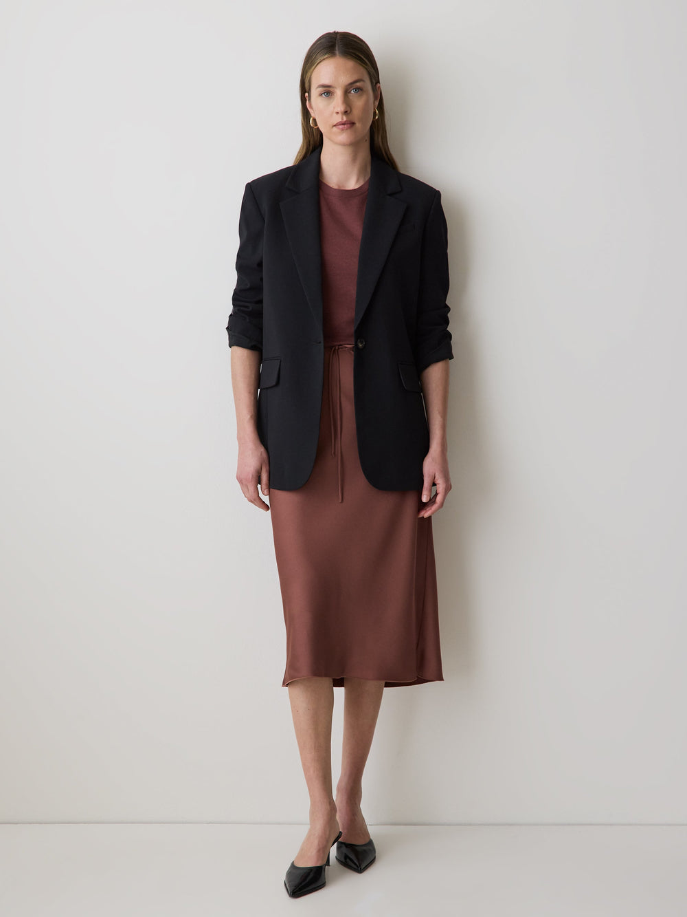 RW&CO Black Relaxed Fit One-Button Blazer