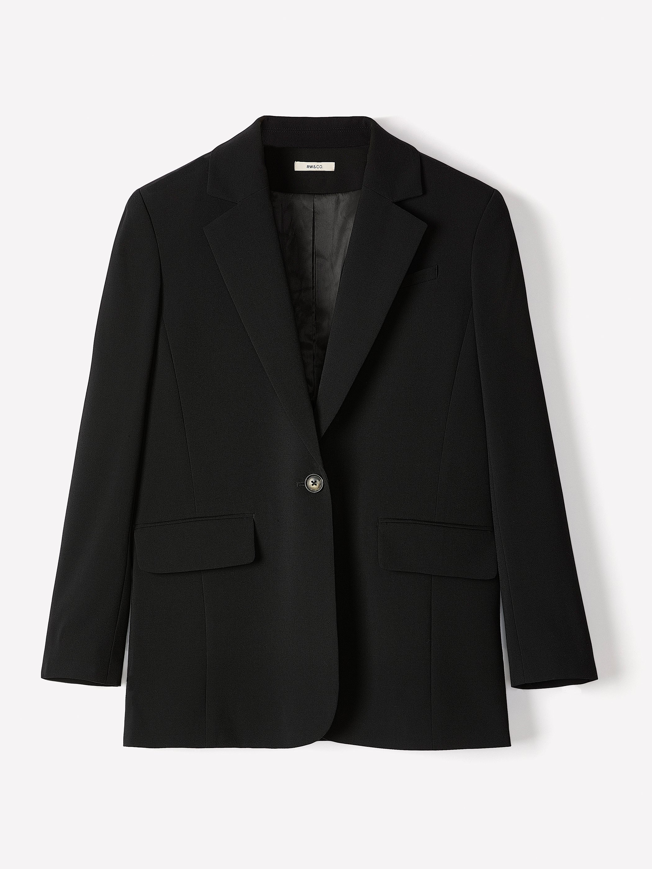 RW&CO Black Relaxed Fit One-Button Blazer