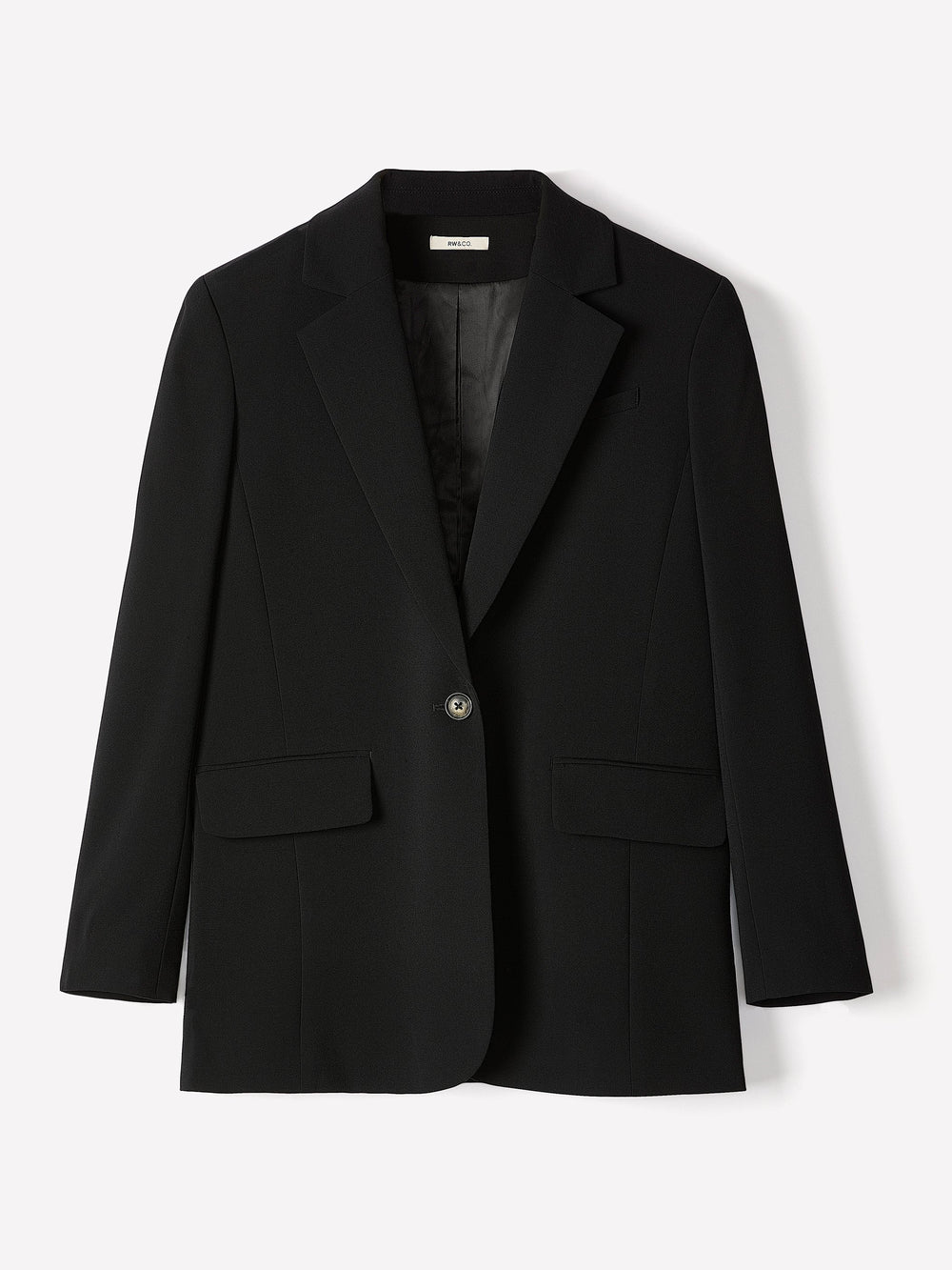 RW&CO Black Relaxed Fit One-Button Blazer