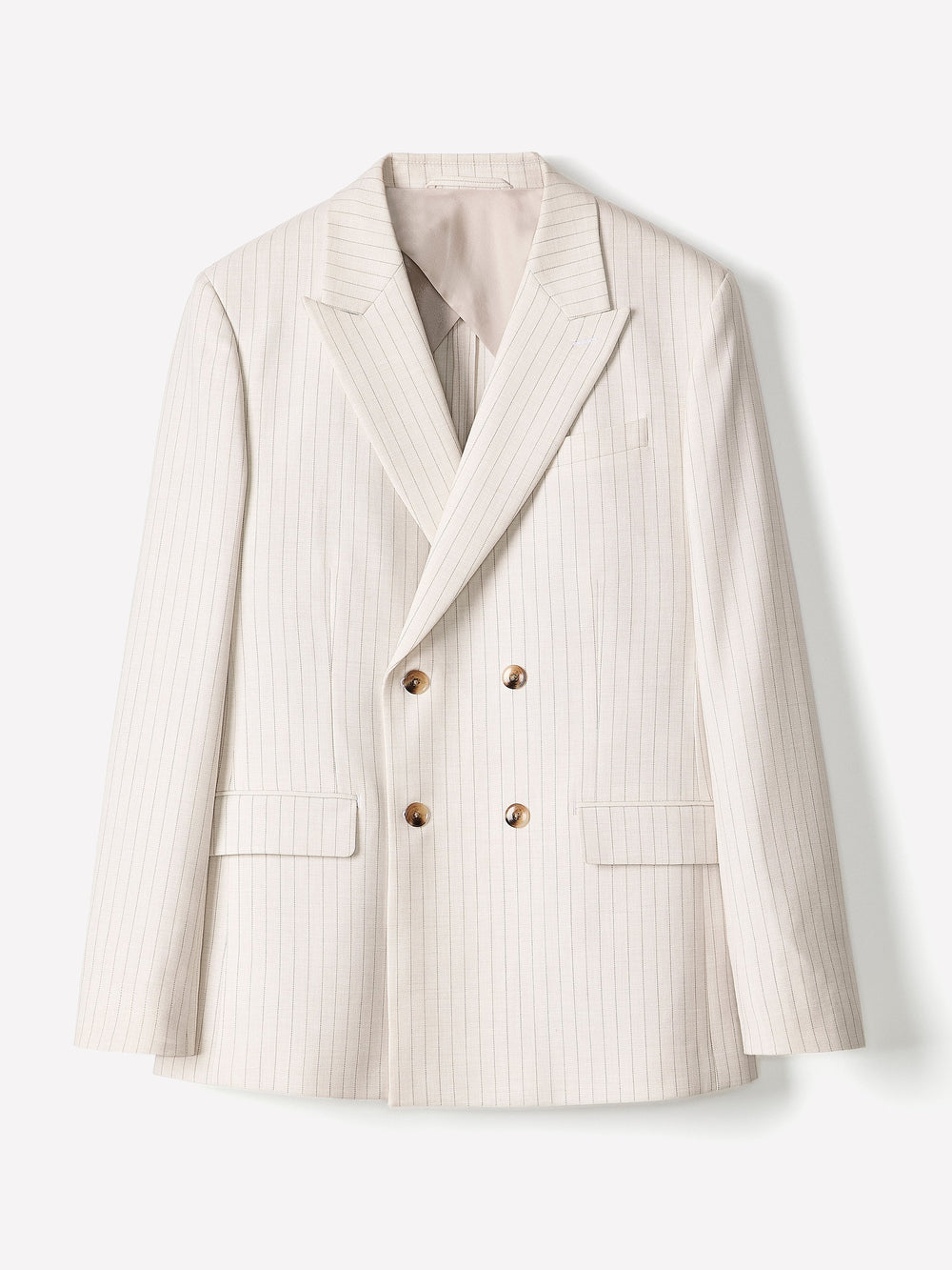 RW&CO Tailored Fit Double-Breasted Striped Suit Blazer