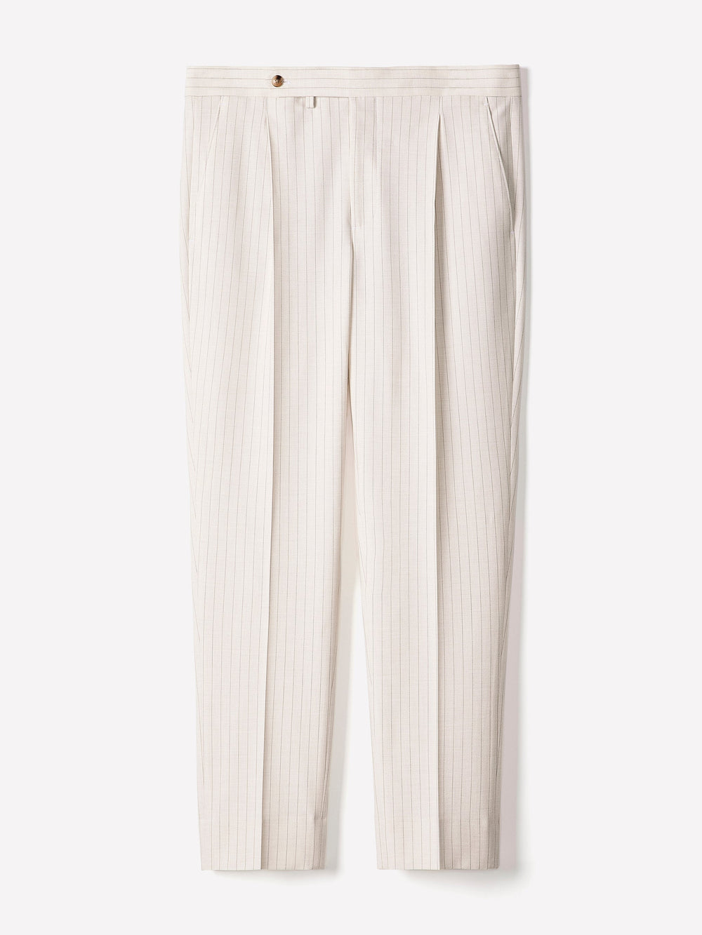 RW&CO Pleated Tapered-Leg Striped Suit Pant