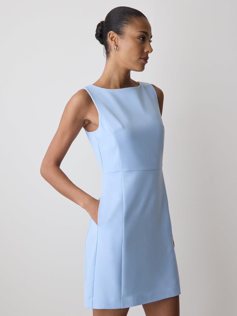 RW&CO Sleeveless Boat-Neck Mini Dress