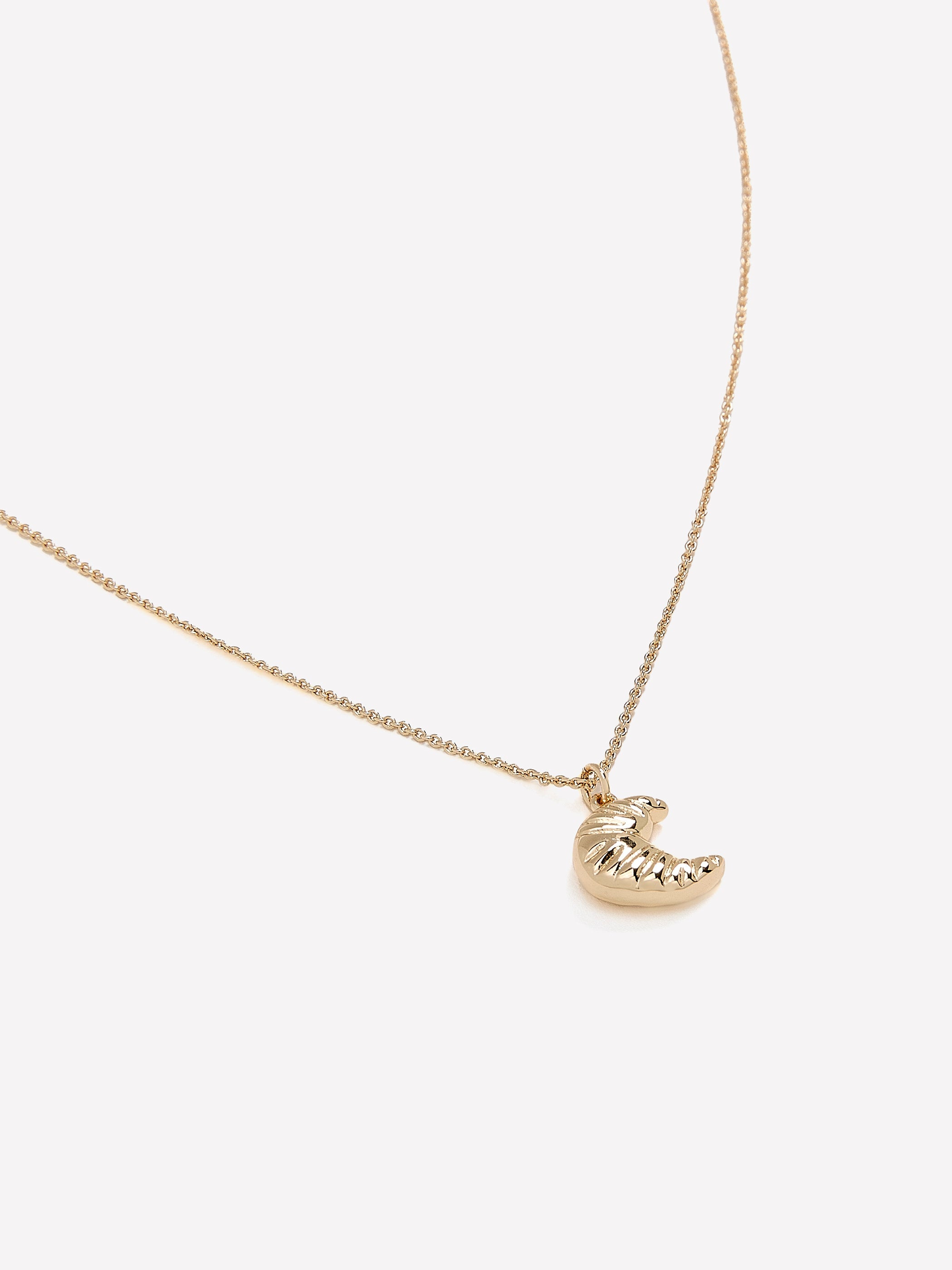 RW&CO Delicate Chain Necklace with Croissant Pendant