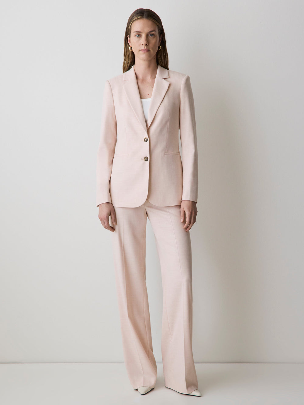 RW&CO Soft Pink Two-Button Fitted Blazer