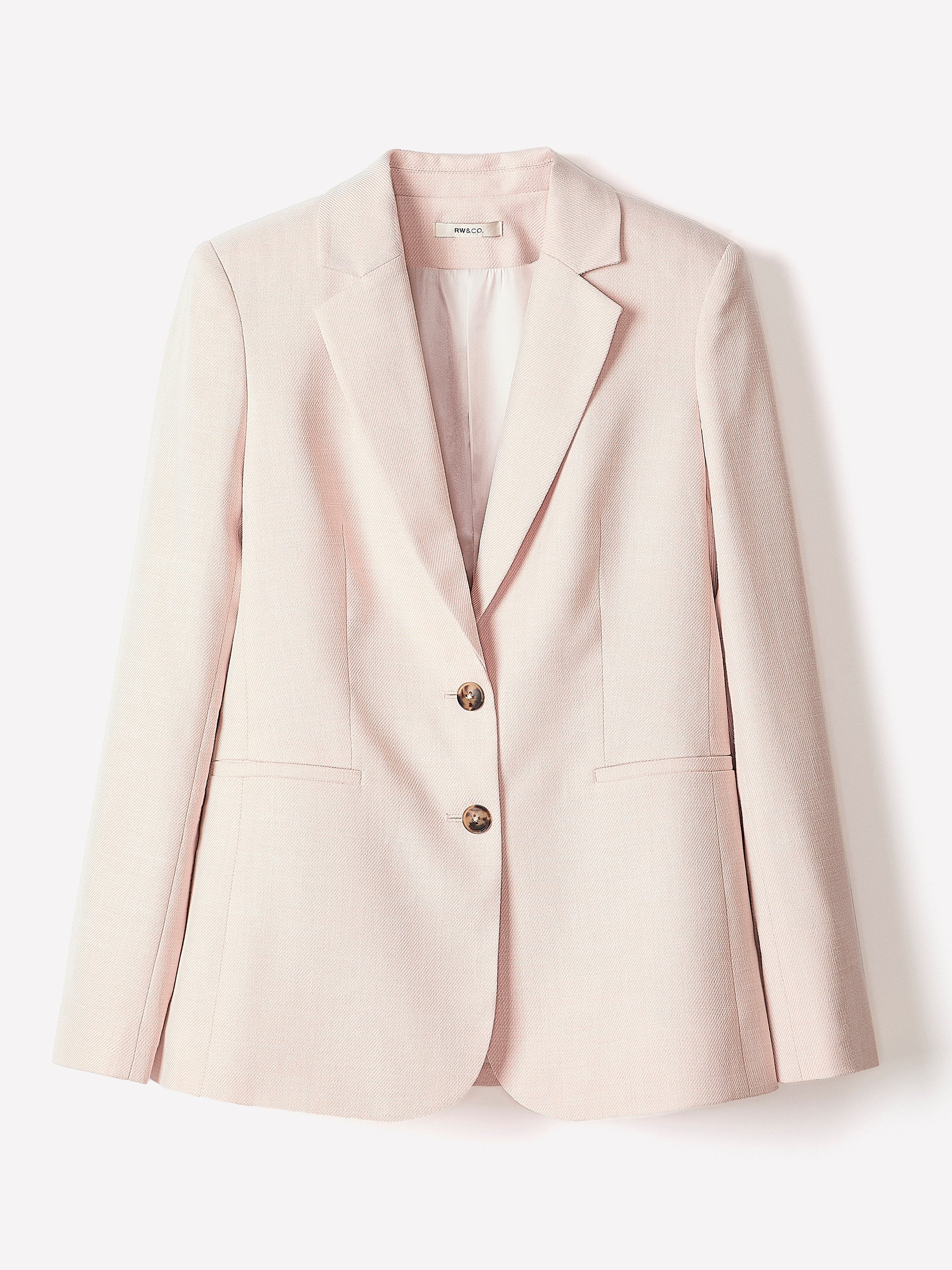 RW&CO Soft Pink Two-Button Fitted Blazer