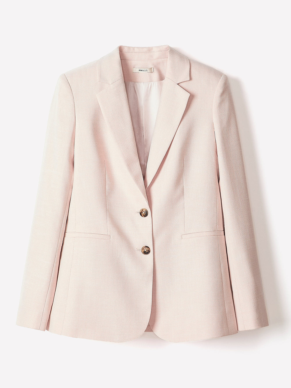RW&CO Soft Pink Two-Button Fitted Blazer
