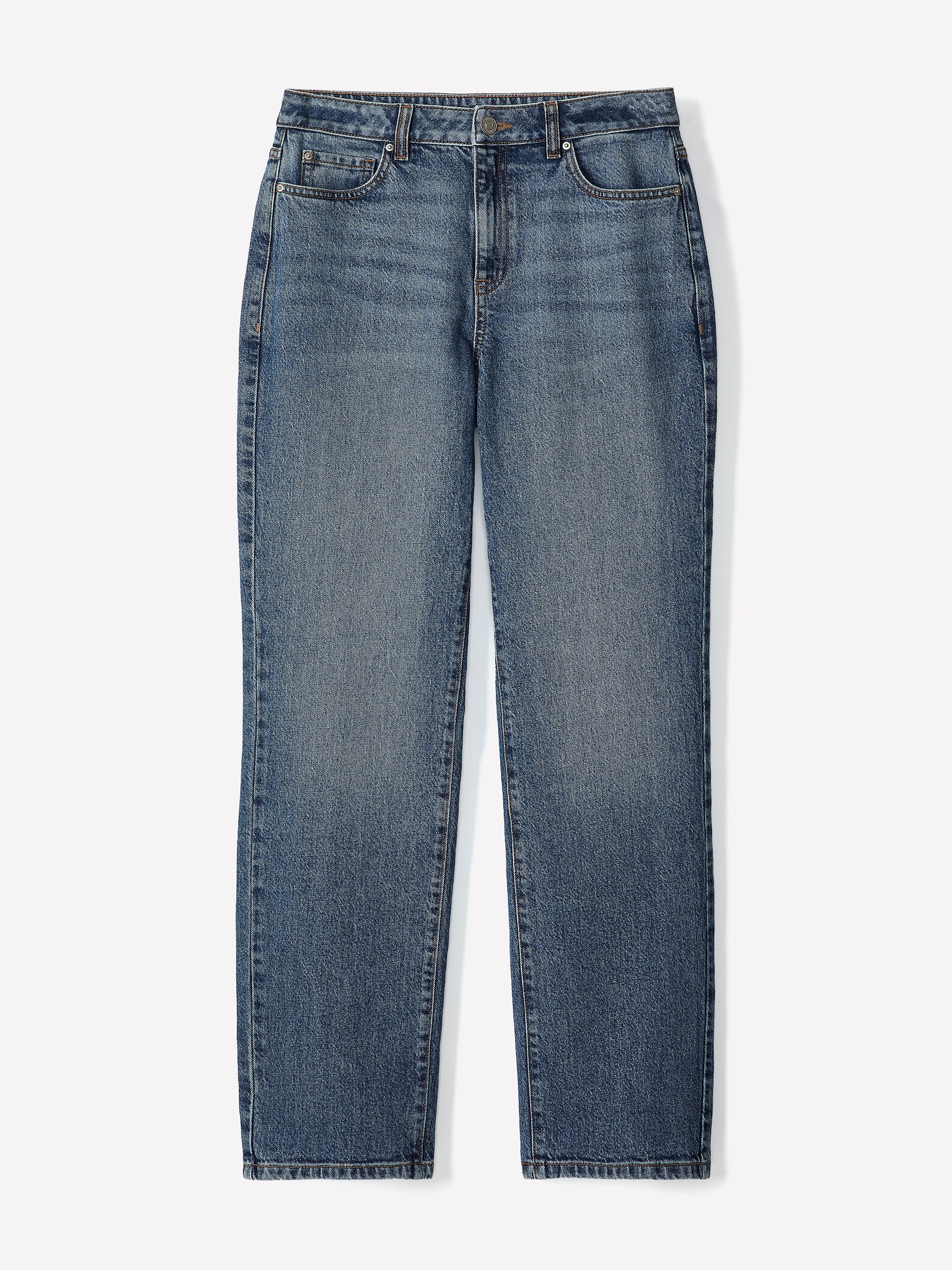 RW&CO Medium-Wash Straight-Leg Jeans