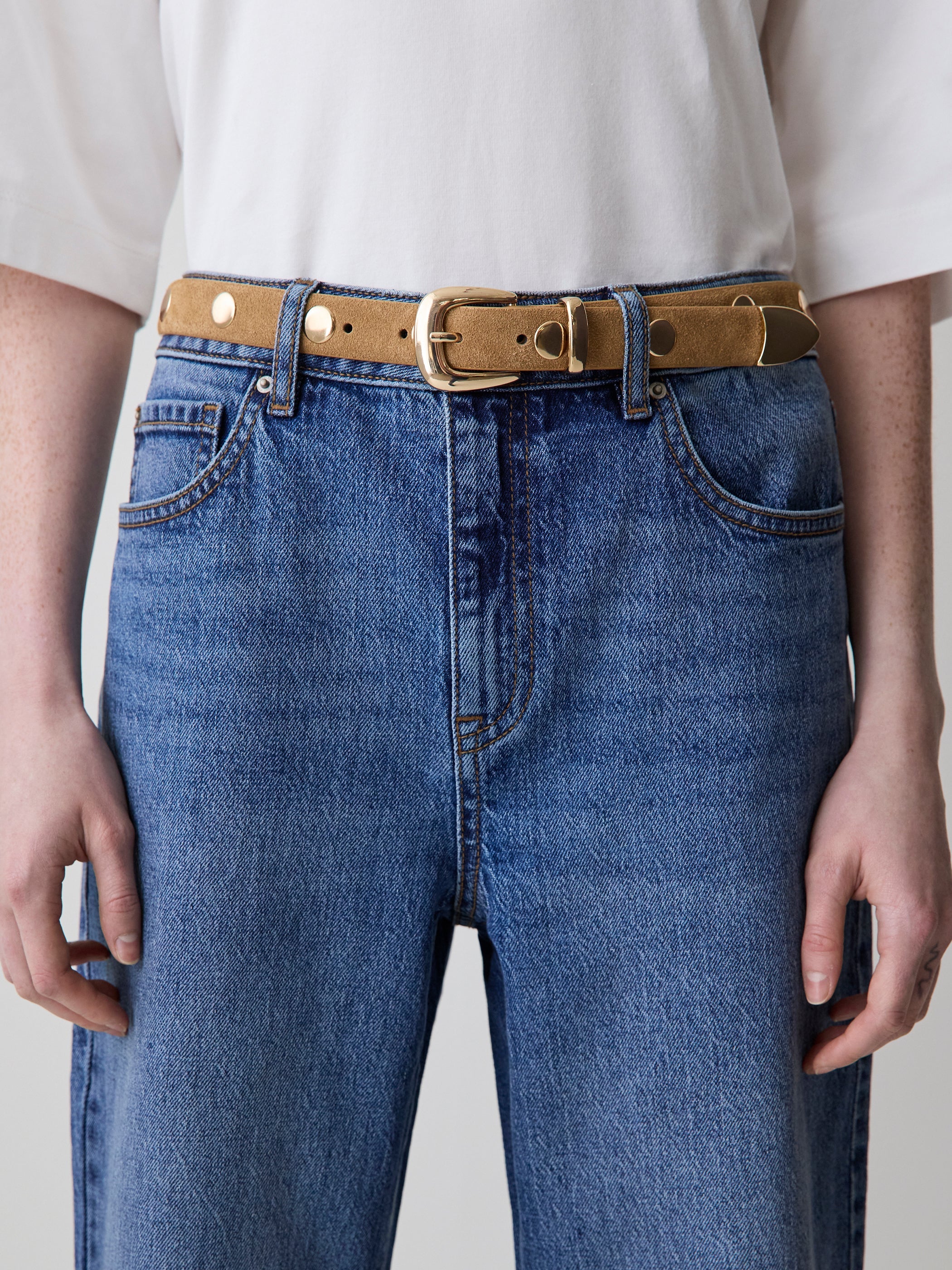 RW&CO Studded Suede Belt