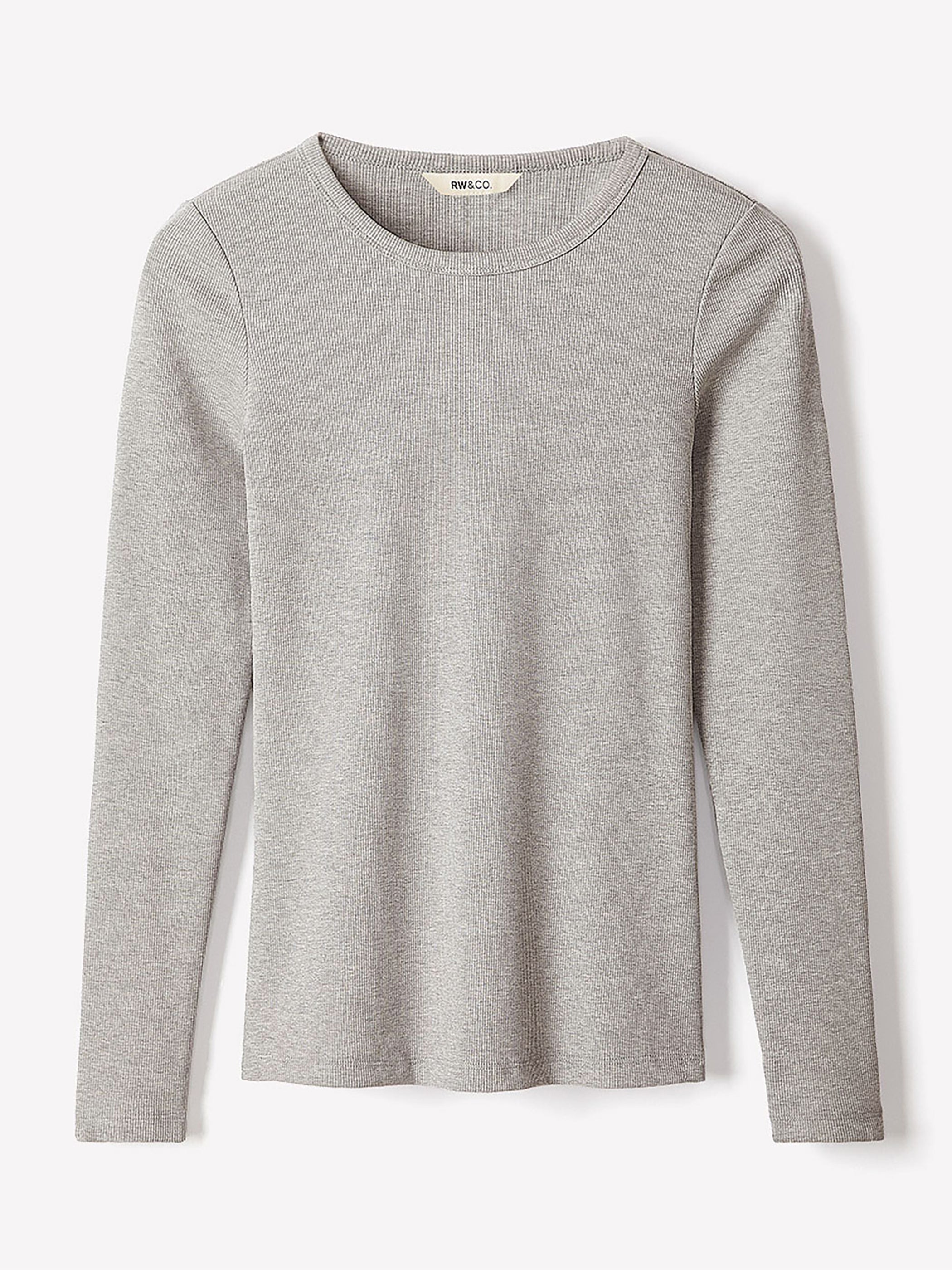 RW&CO Long-Sleeve Crew-Neck Fitted Ribbed Tee