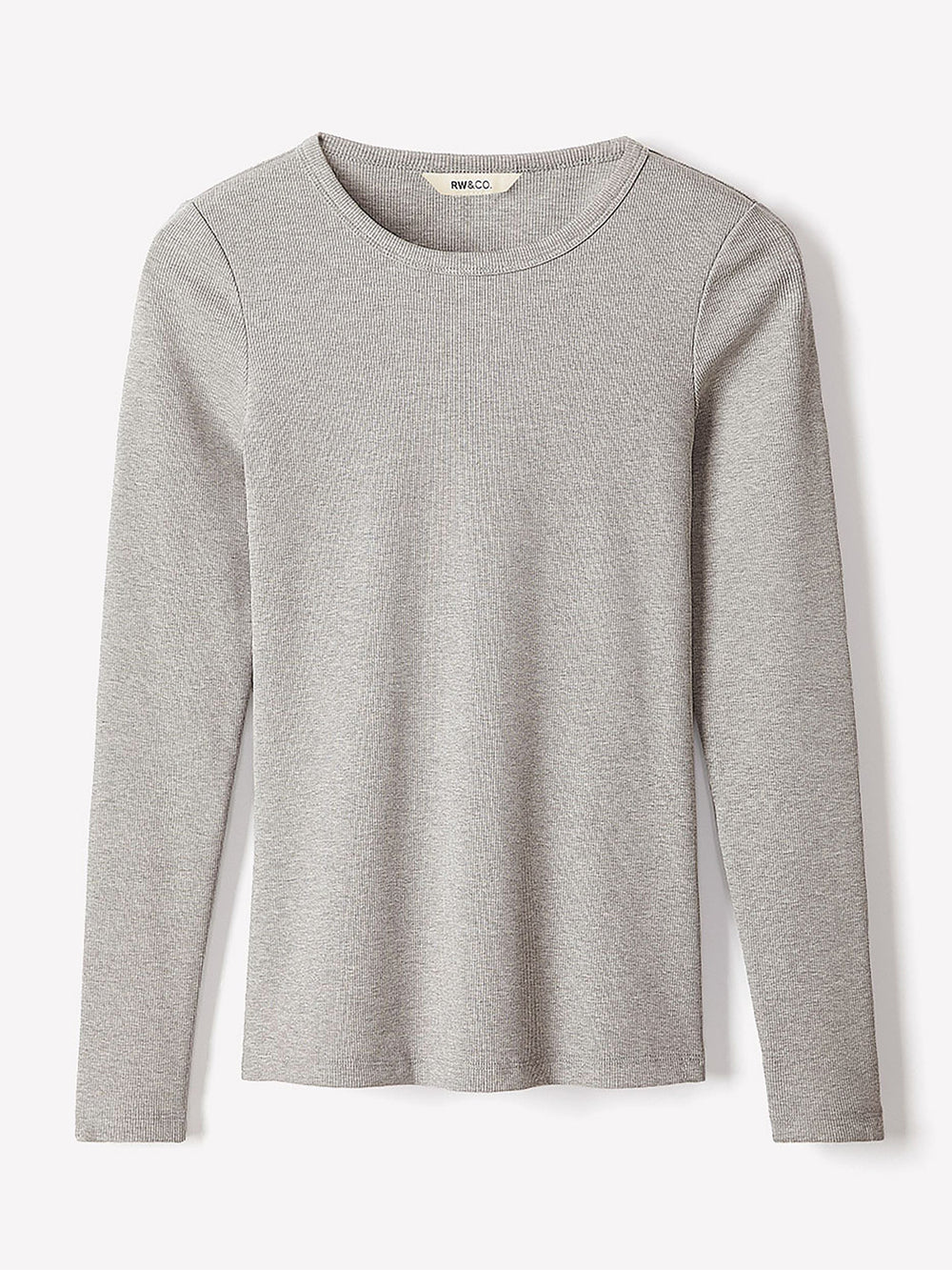 RW&CO Long-Sleeve Crew-Neck Fitted Ribbed Tee