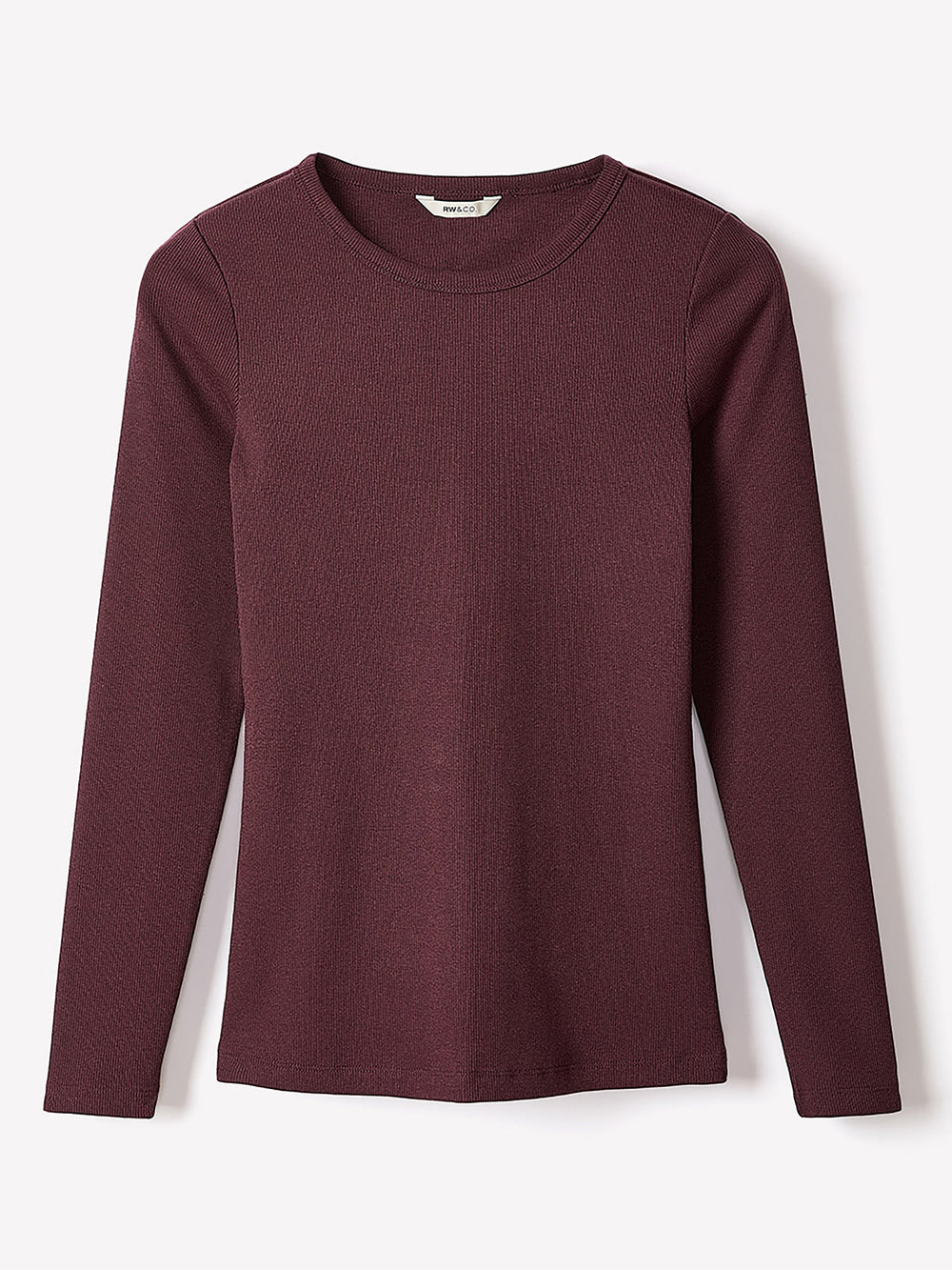 RW&CO Long-Sleeve Crew-Neck Fitted Ribbed Tee
