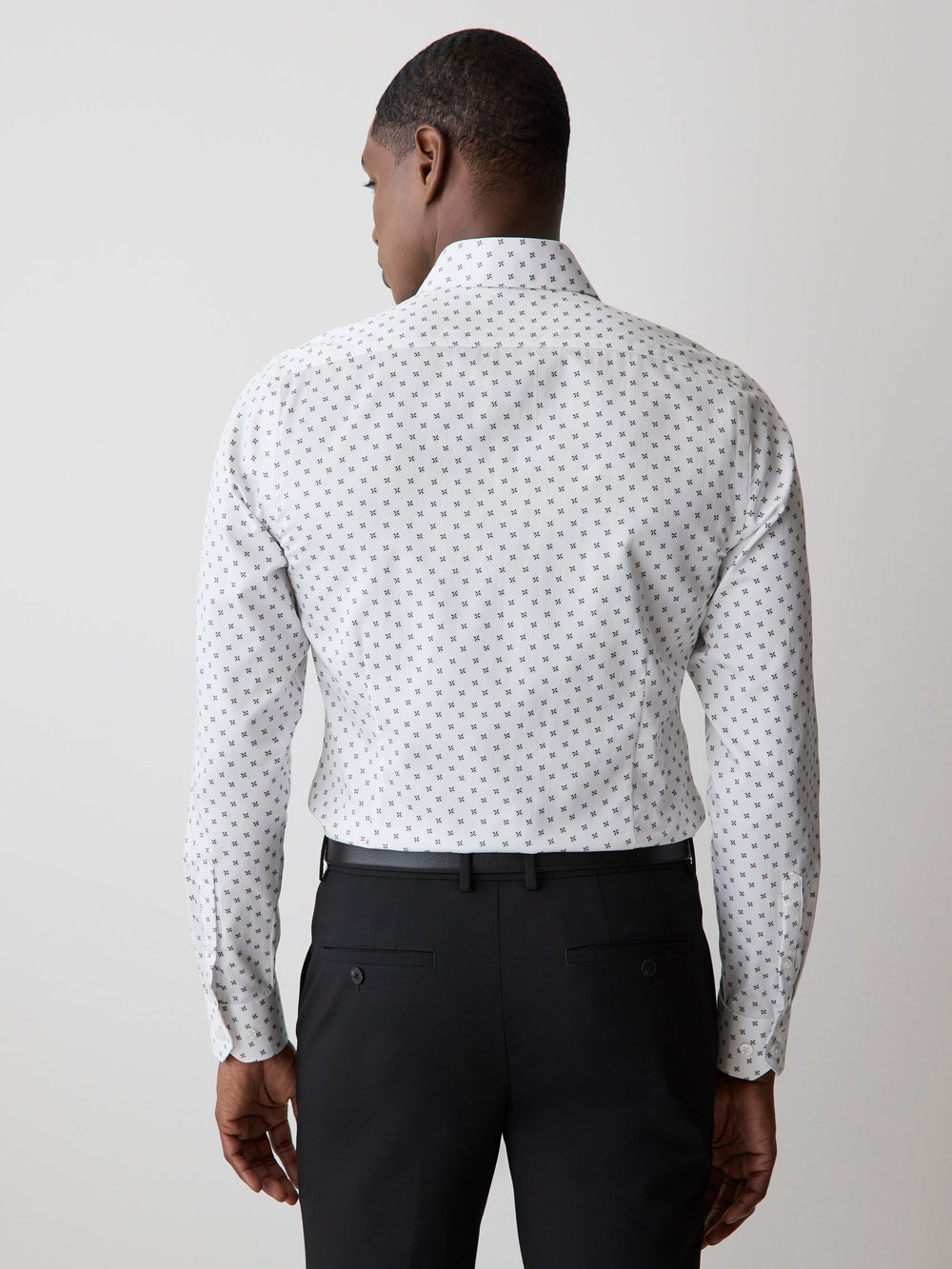 RW&CO Slim Fit Dress Shirt with Floral Dotted Pattern