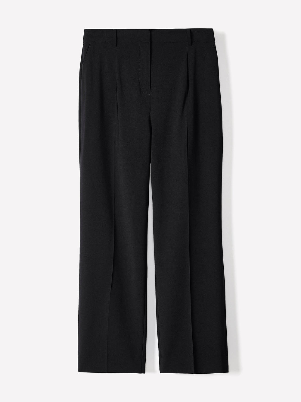 RW&CO Black High-Rise Tapered-Leg Wool-Blend Pant