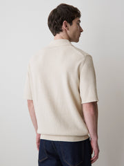 RW&CO Short-Sleeve Bouclé Polo Sweater