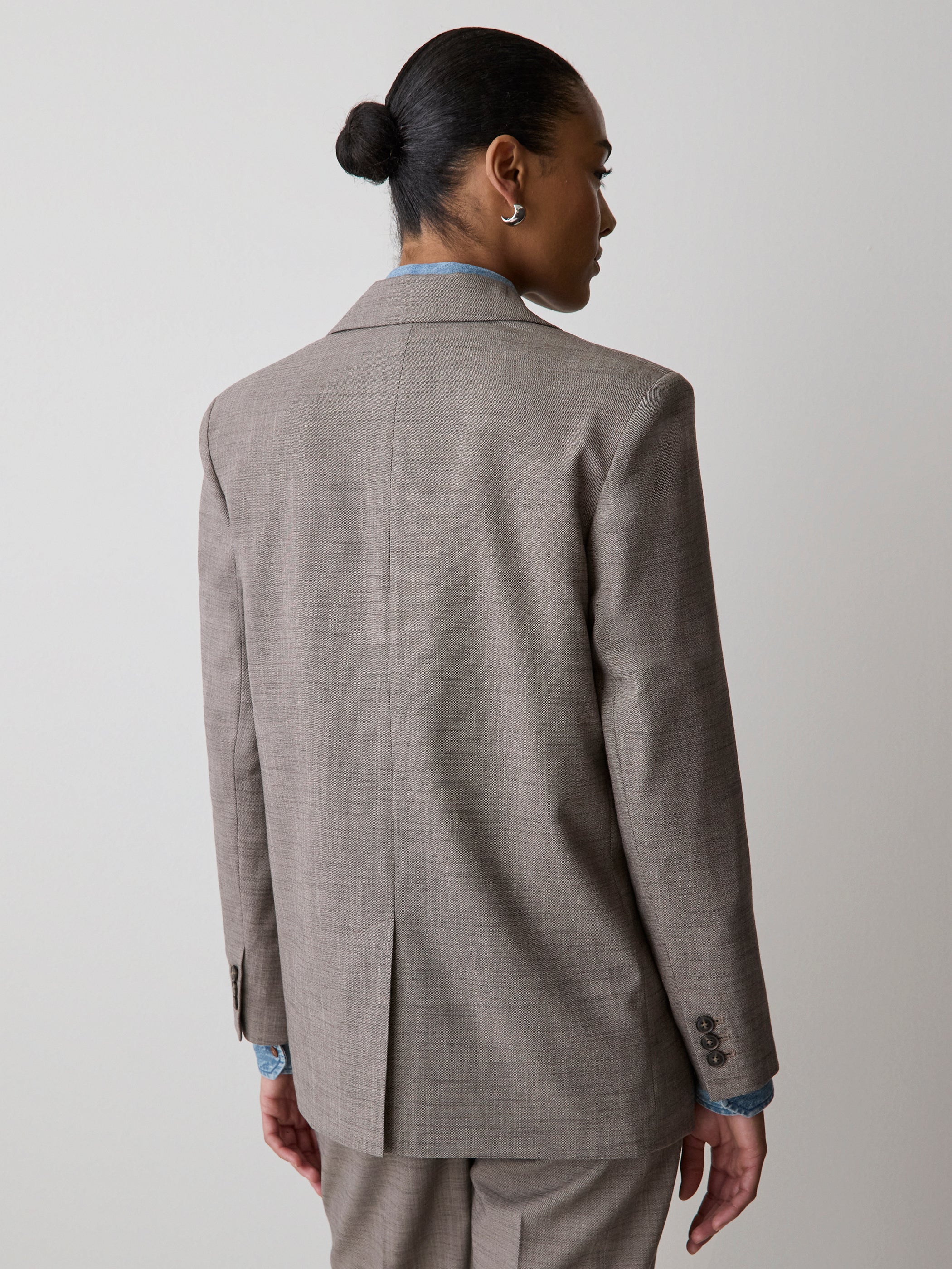 RW&CO Taupe Oversized One-Button Blazer