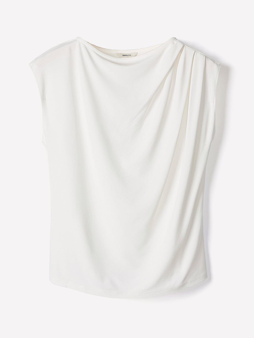 RW&CO Extended-Sleeve Boat-Neck Top with Pleated Details