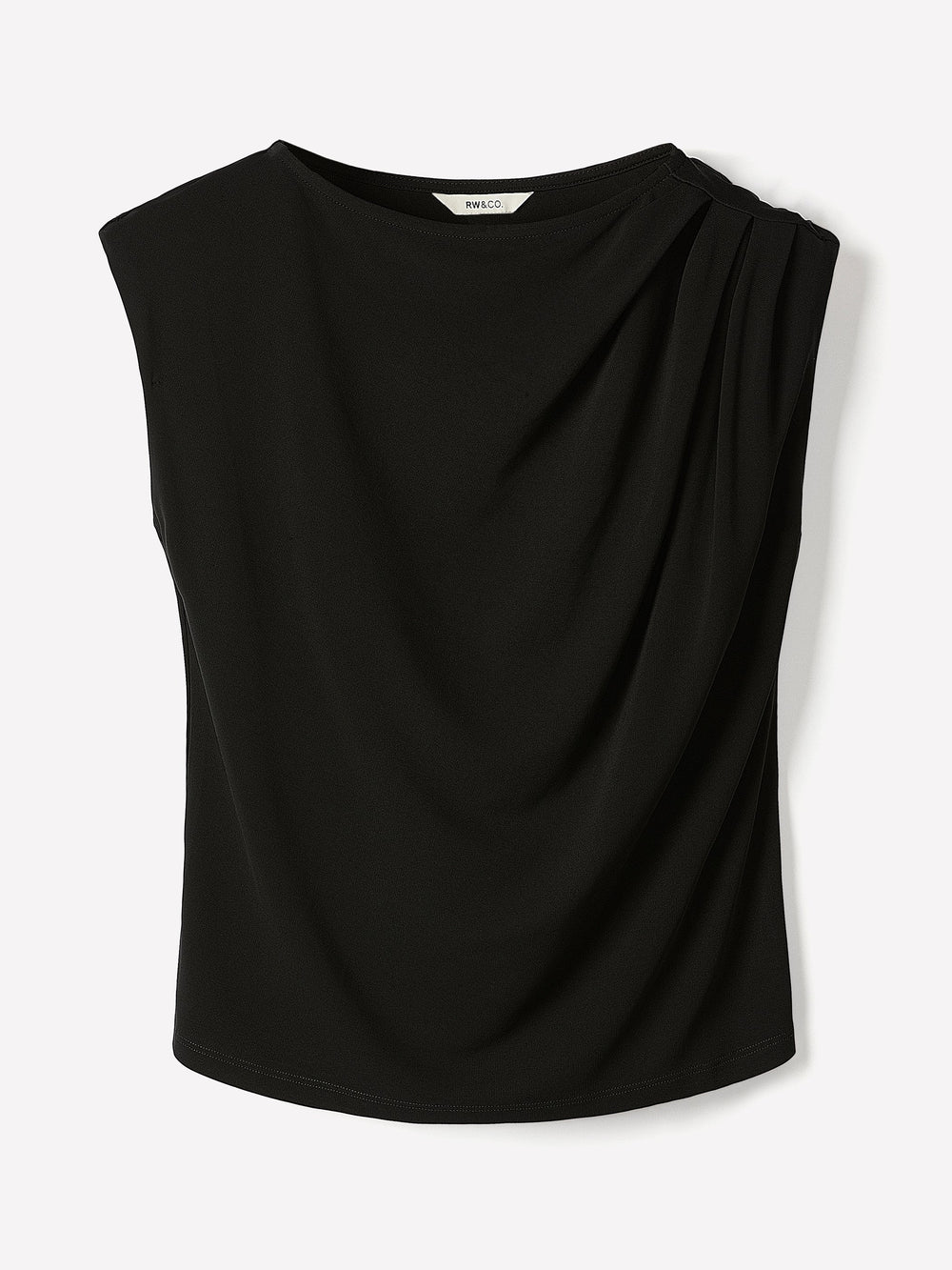 RW&CO Extended-Sleeve Boat-Neck Top with Pleated Details