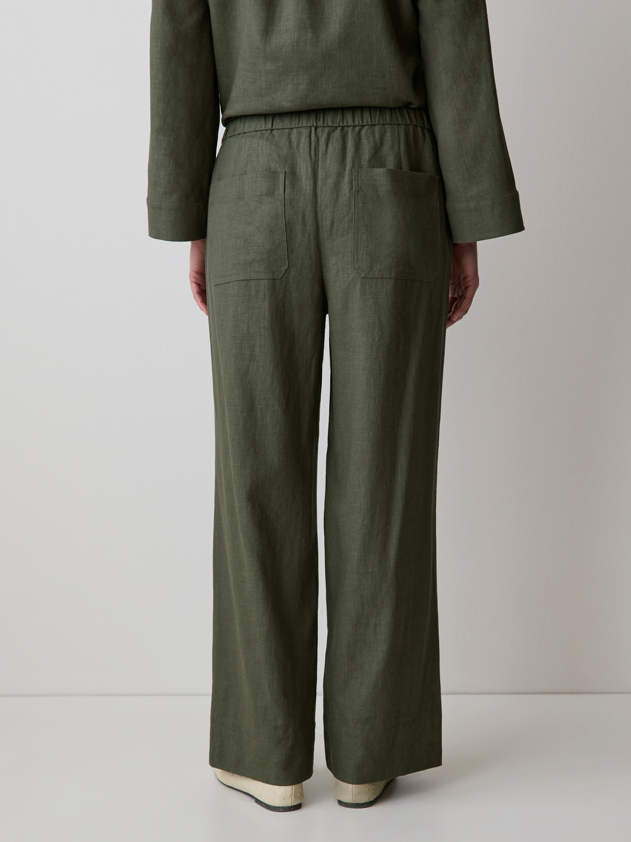 RW&CO Linen Mid-Rise Straight-Leg Pant