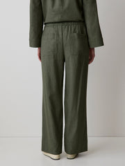 RW&CO Linen Mid-Rise Straight-Leg Pant