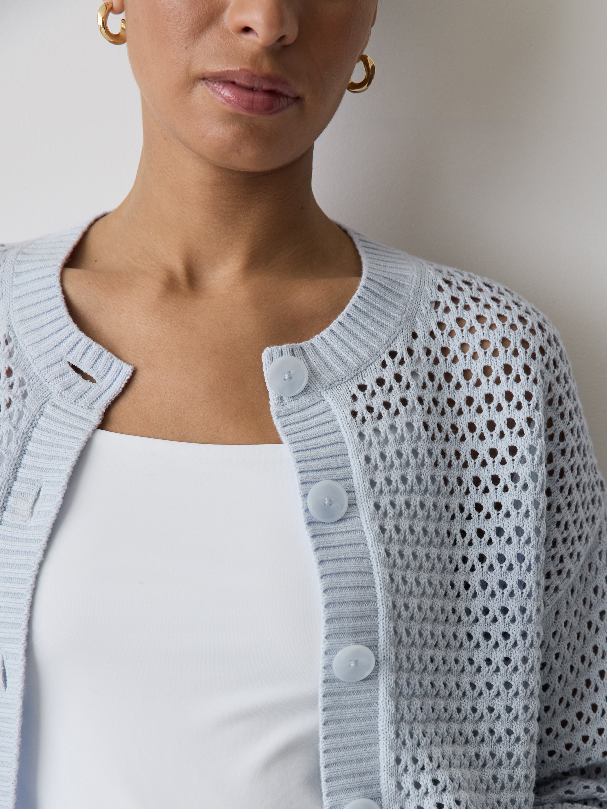 RW&CO Long-Sleeve Open-Stitch Cardigan